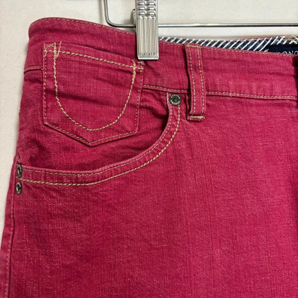 Sonoma Bermuda Shorts Raspberry Pink Red Stretch Denim Cotton Casual Size 8